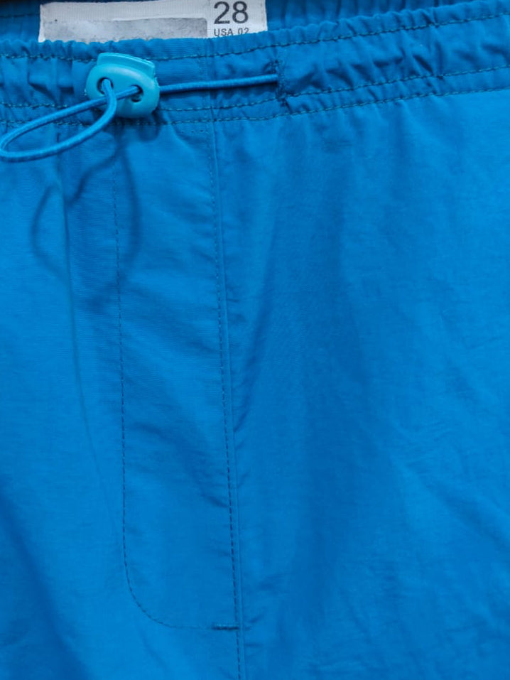 Teal Cargo Pants with Drawstring Waist