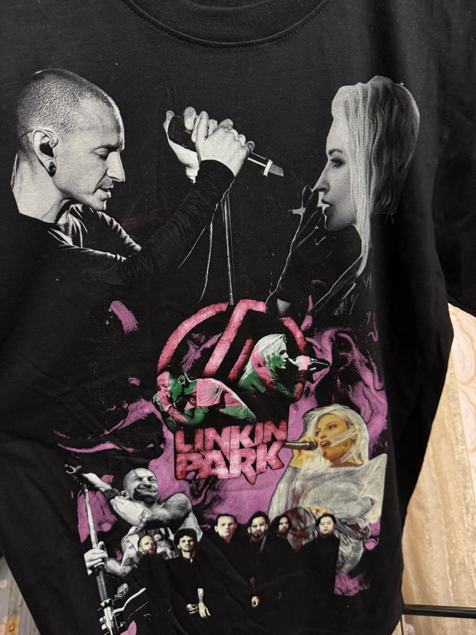Thananbat Linkin Park Graphic Print Black Cotton T-Shirt