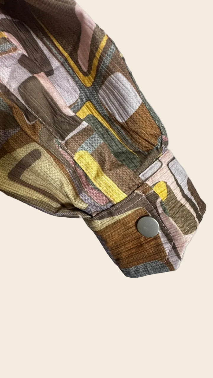 I DOZ PLUS Multicolor Abstract Pattern Corduroy Shirt