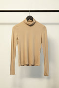 H&M Women's Beige Long Sleeve Turtleneck Top
