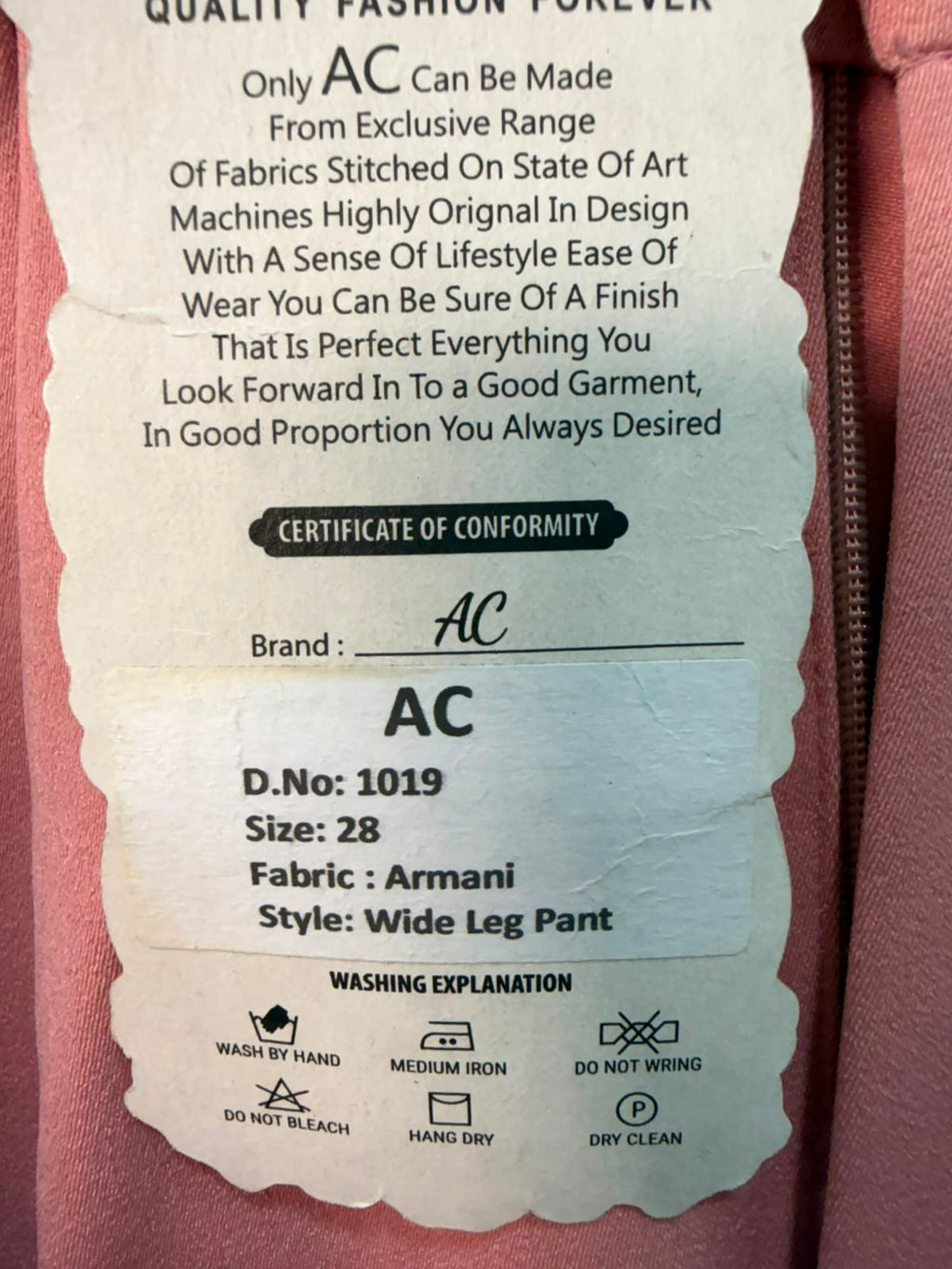 AC Pink Wide Leg Pants