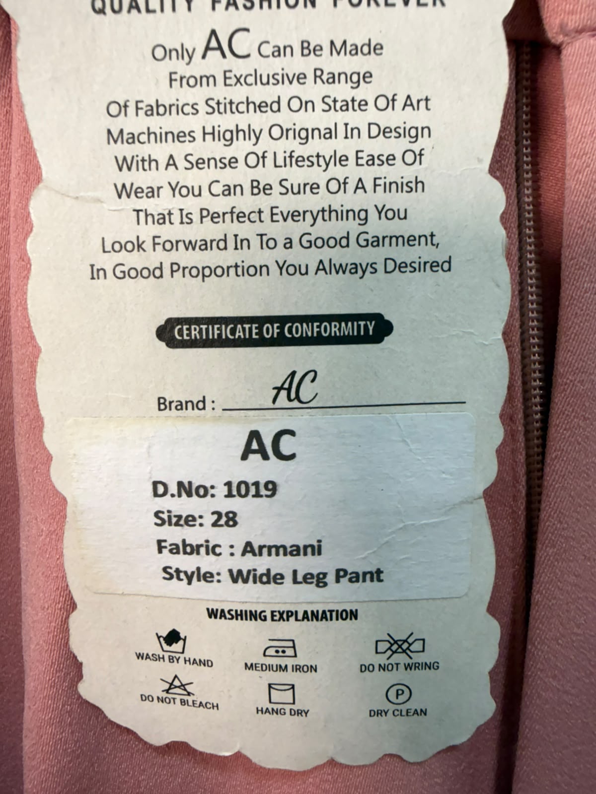 AC Pink Wide Leg Pants
