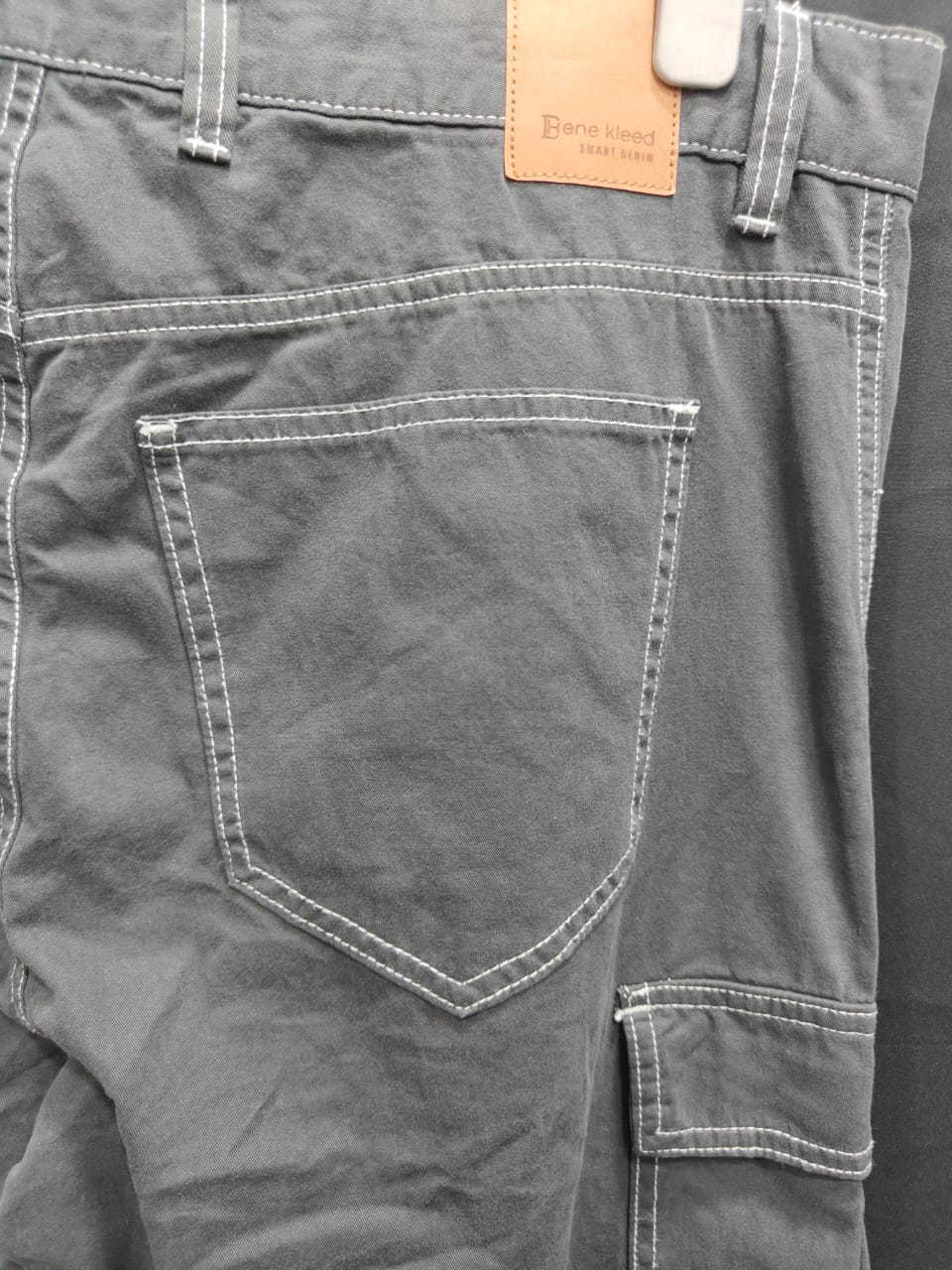 Bene kleed Men's Grey Relaxed Fit Cargo Pants, Size 36