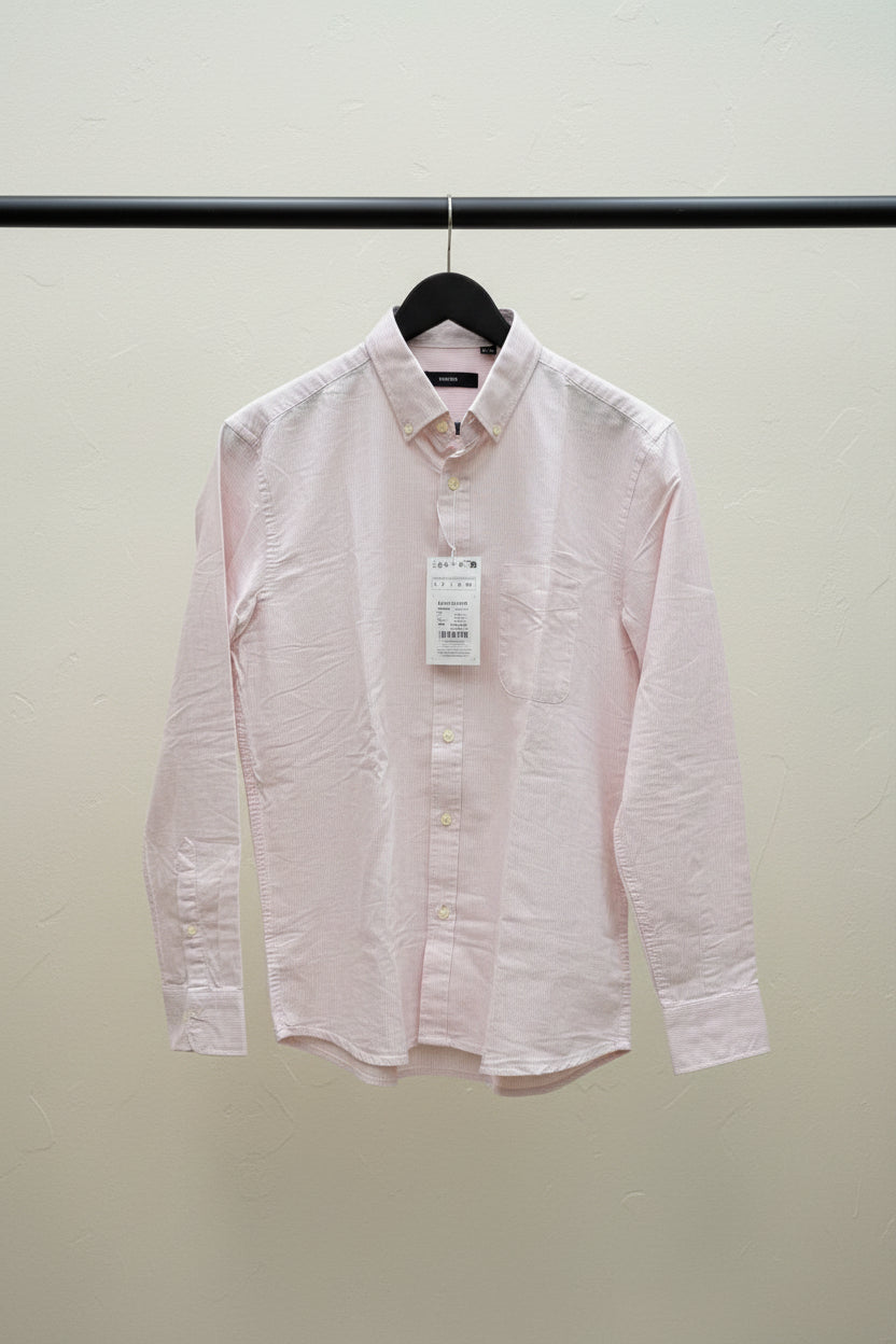 INGLISH Men's Pink Striped Relaxed Fit Casual Shirt