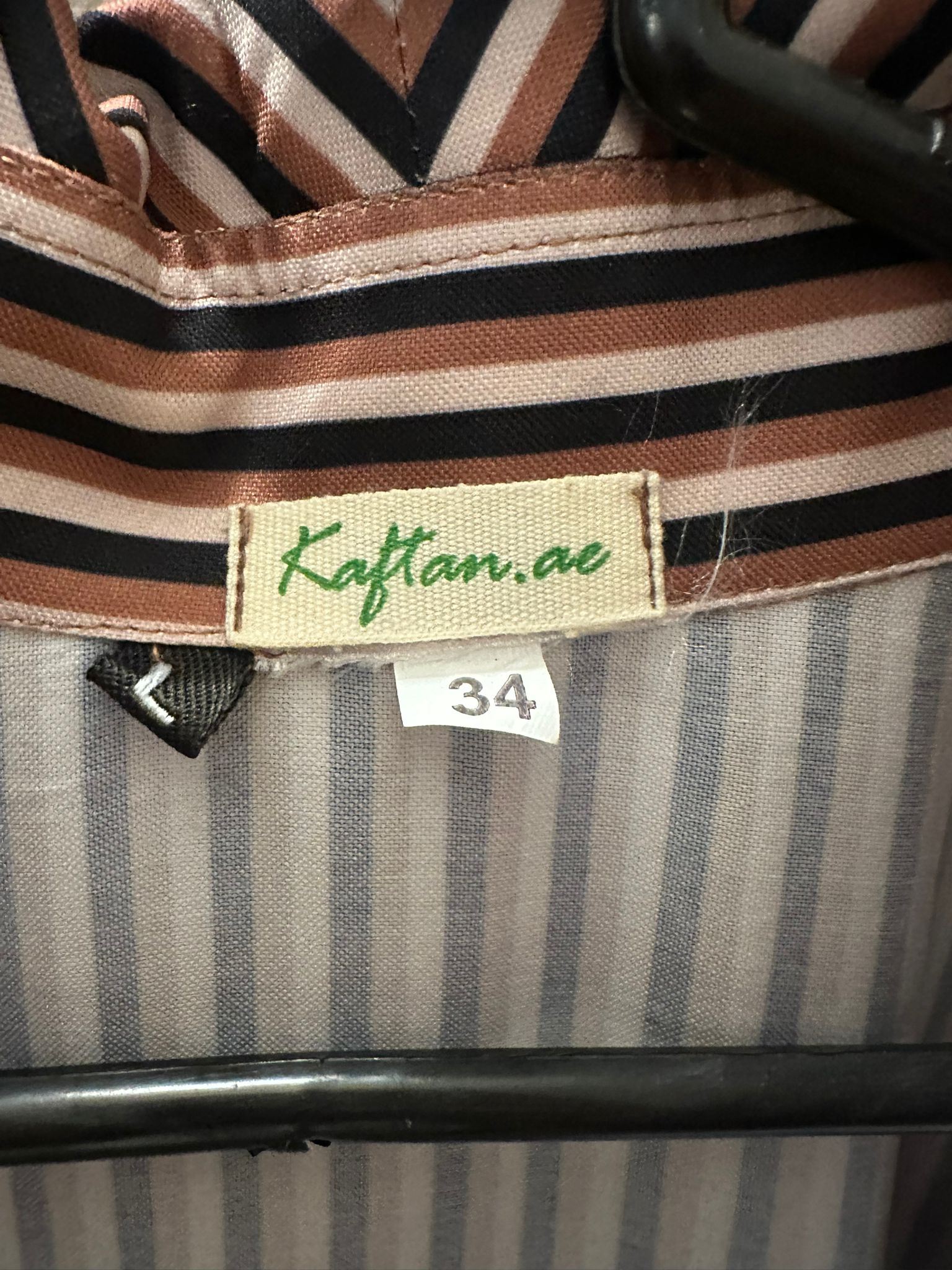 Kaftan.ae Striped Button-Front Kaftan Dress