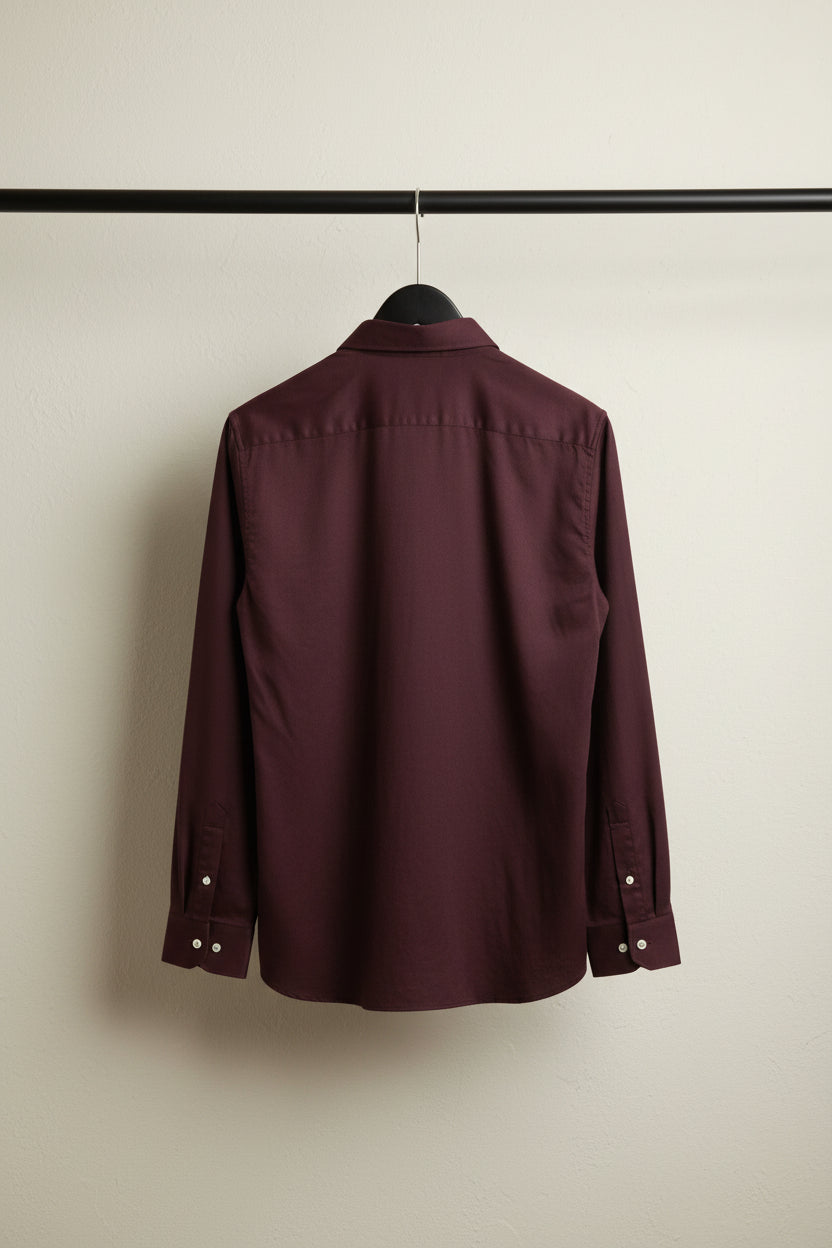 Burberry Men's Purple Long Sleeve Collared Shirt