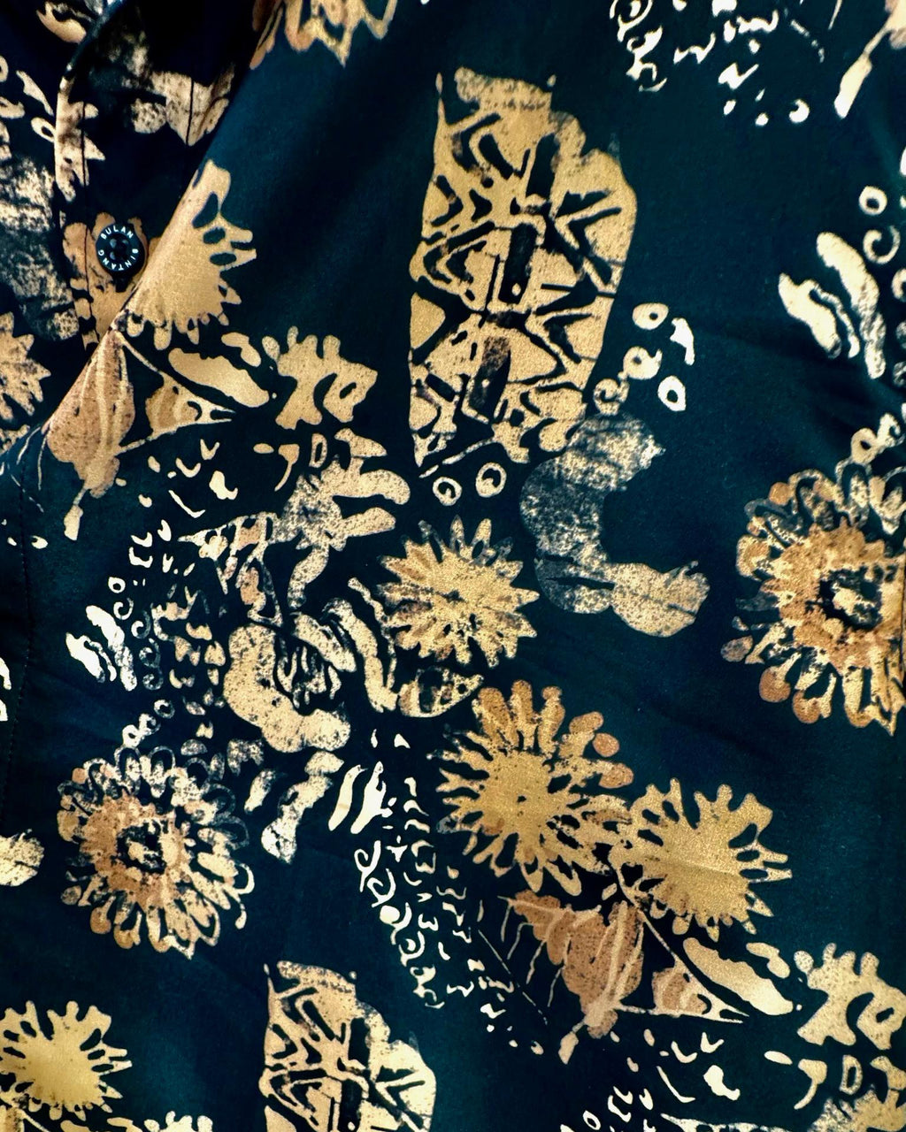 Bulan Bintang Men's Black & Brown Patterned Relaxed Fit Short Sleeve Shirt