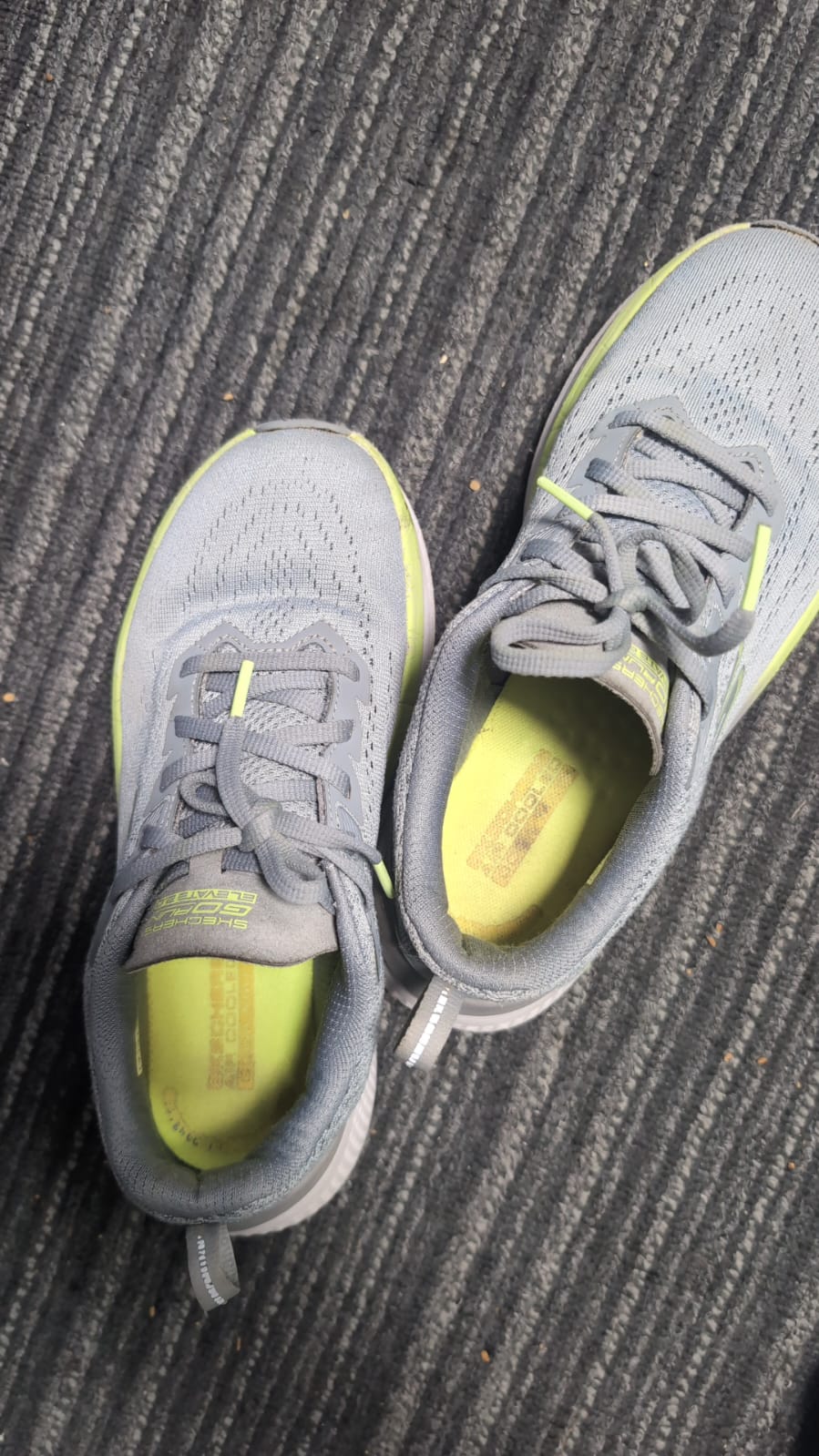 Skechers GO RUN PULSE Men's Grey & Neon Yellow Running Shoes