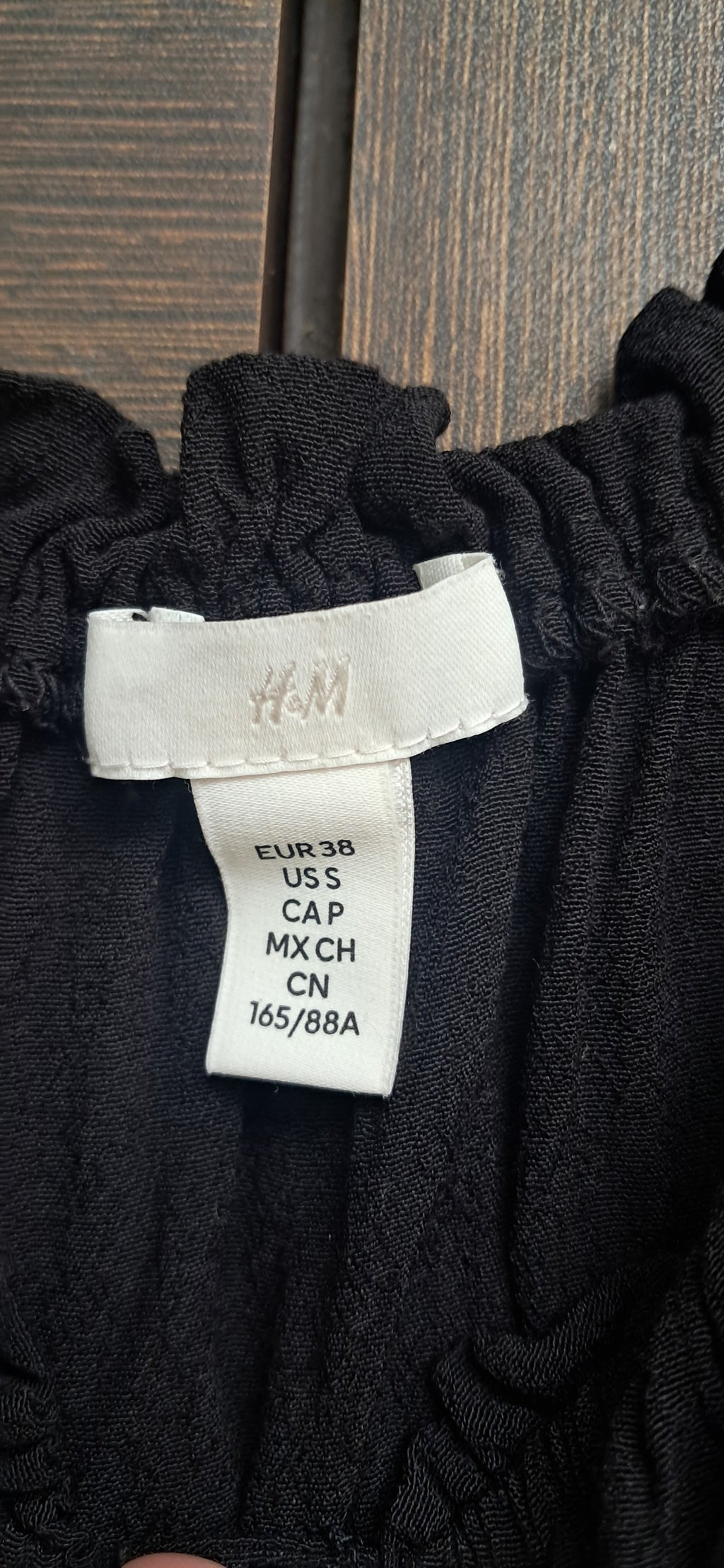 H&M Black Off-Shoulder Button-Front Midi Dress