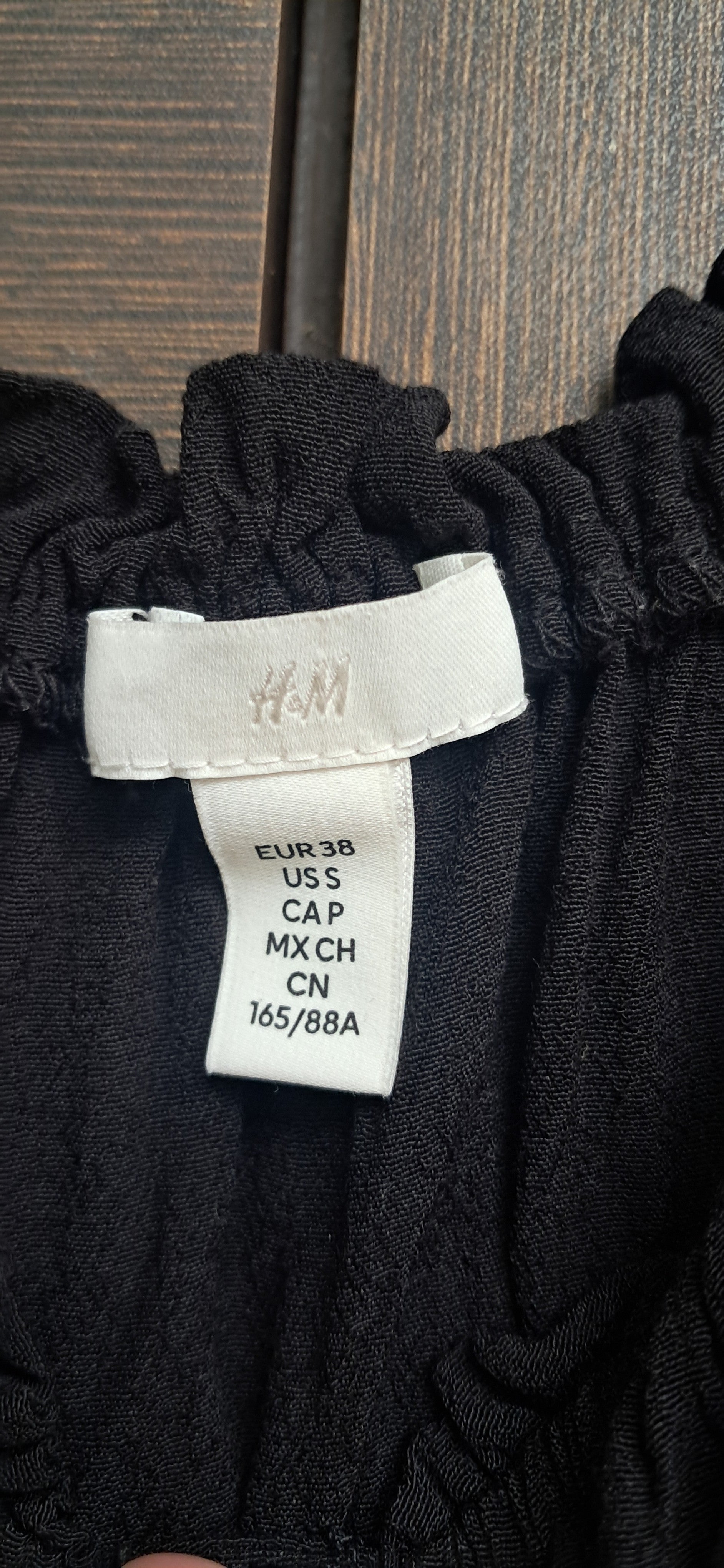 H&M Black Off-Shoulder Button-Front Midi Dress