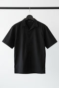 BASIC Men's Black Short Sleeve Collared Shirt