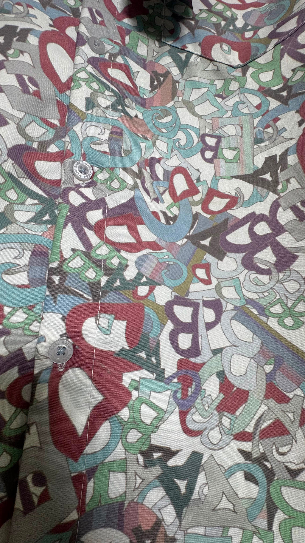 RAGE RABBIT Men's Multicolor Letter Print Long Sleeve Casual Shirt