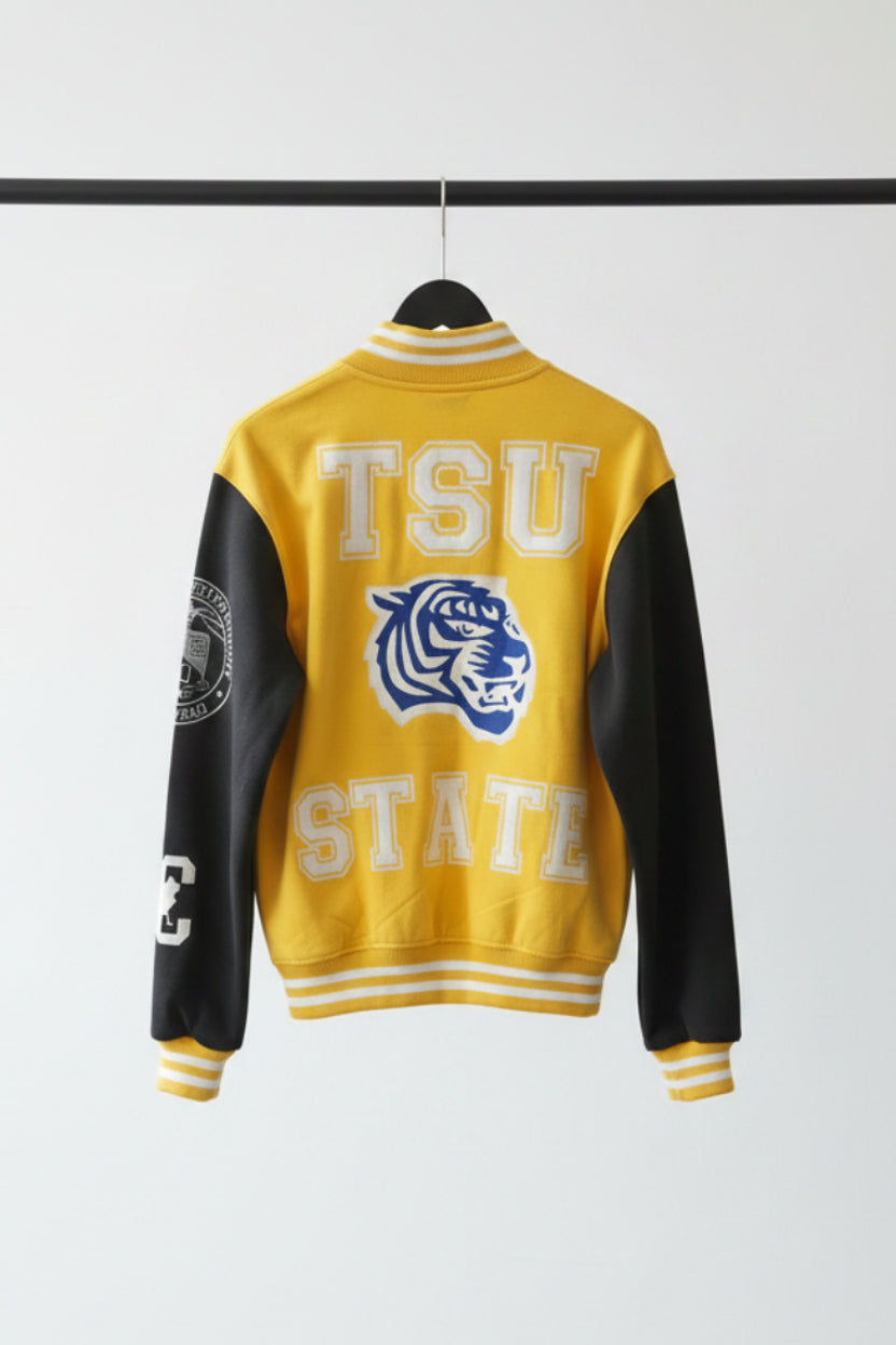 Zara Unisex Yellow and Black 'HBCU Pride' Varsity Jacket
