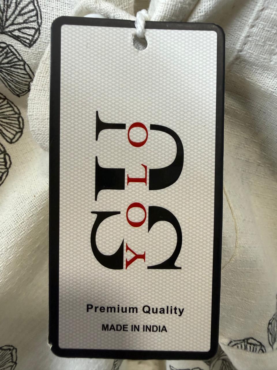 Men's Cream Printed Long Sleeve Casual Shirt