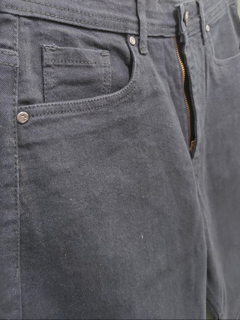 men's Black High-Rise Straight Fit Denim Jeans
