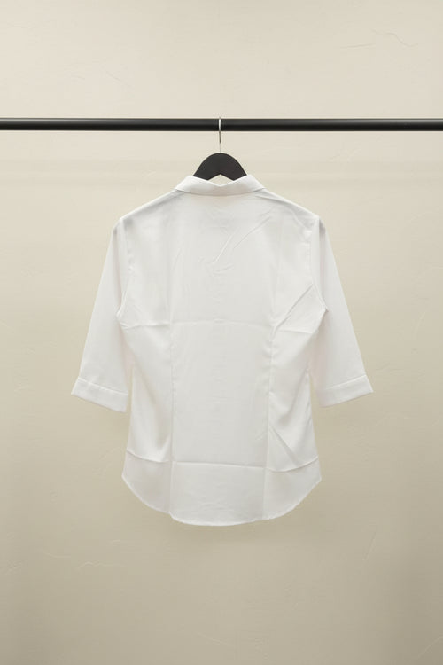 ADDA Women's White 3/4 Sleeve Collared Shirt
