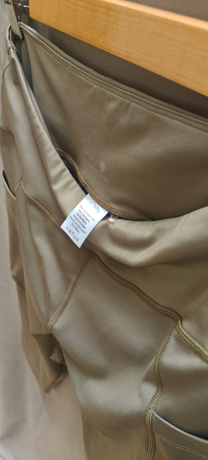 KICA Women's Olive Green Activewear Capris with Pockets