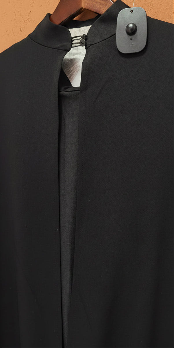 Black Tie-Neck Short Sleeve Jumpsuit