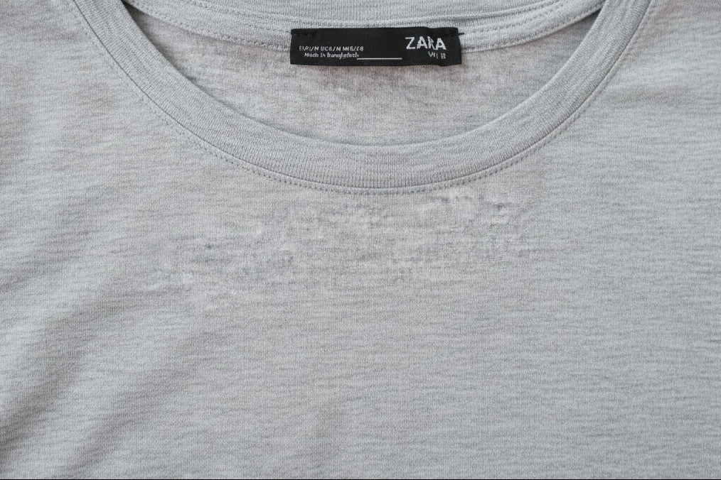 Zara Women's Grey Short Sleeve Regular Fit T-Shirt