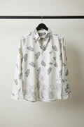 Men's Cream Printed Long Sleeve Casual Shirt