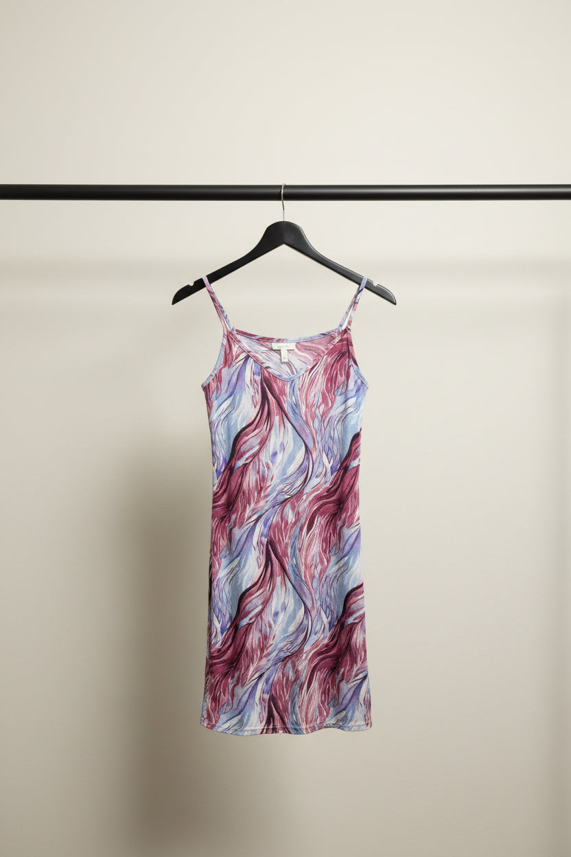 Women's Multicolor Abstract Print Sleeveless Camisole dress