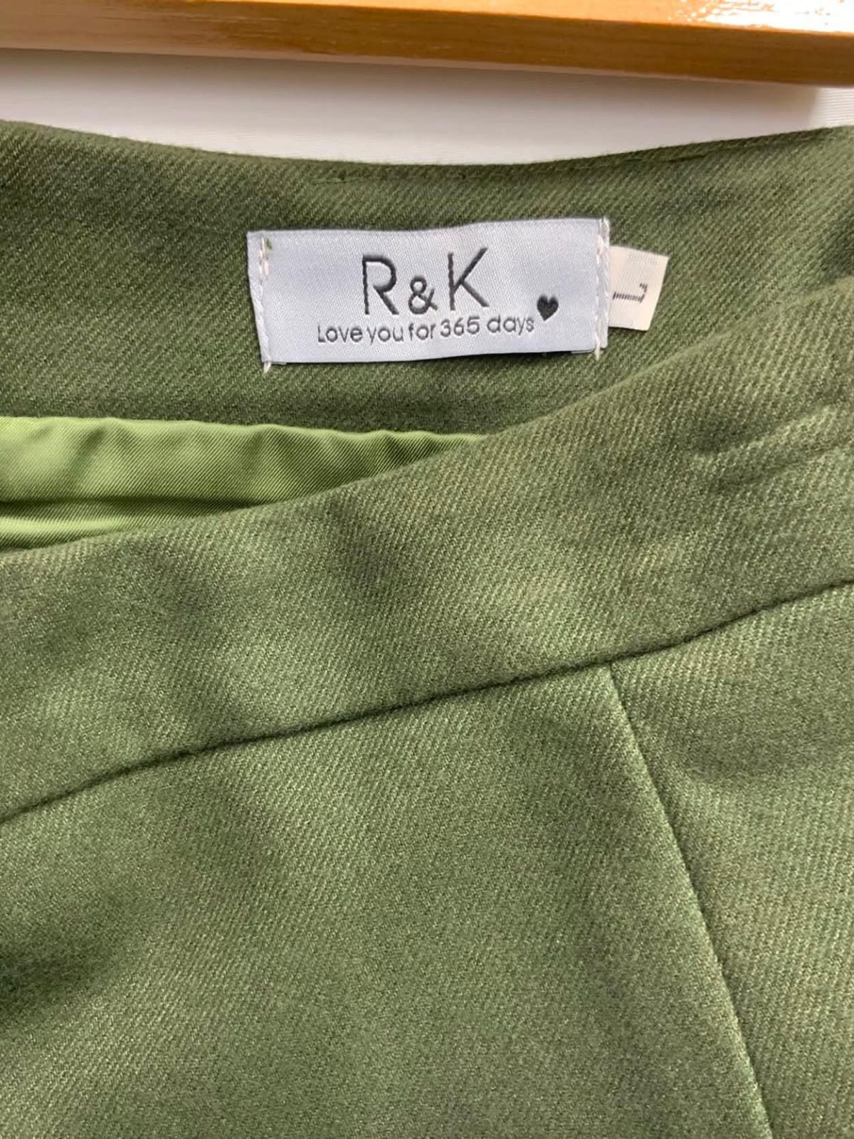 R&K Women's Olive Green A-Line Mini Skirt with Pocket Detail