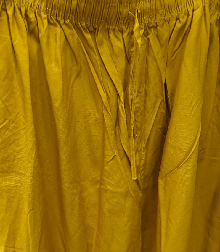 Women's Mustard Yellow Elasticated Waist Palazzo Pants