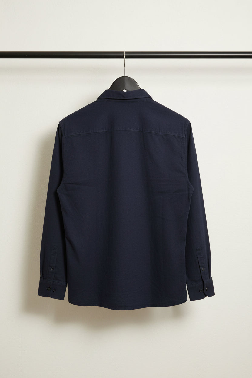 POIMONI Men's Navy Blue Full Sleeve Casual Shirt