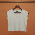 ATTIR HUB Women's Grey Ribbed Sleeveless Crop Top