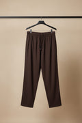 Brown Elastic Waist Casual Track Pants