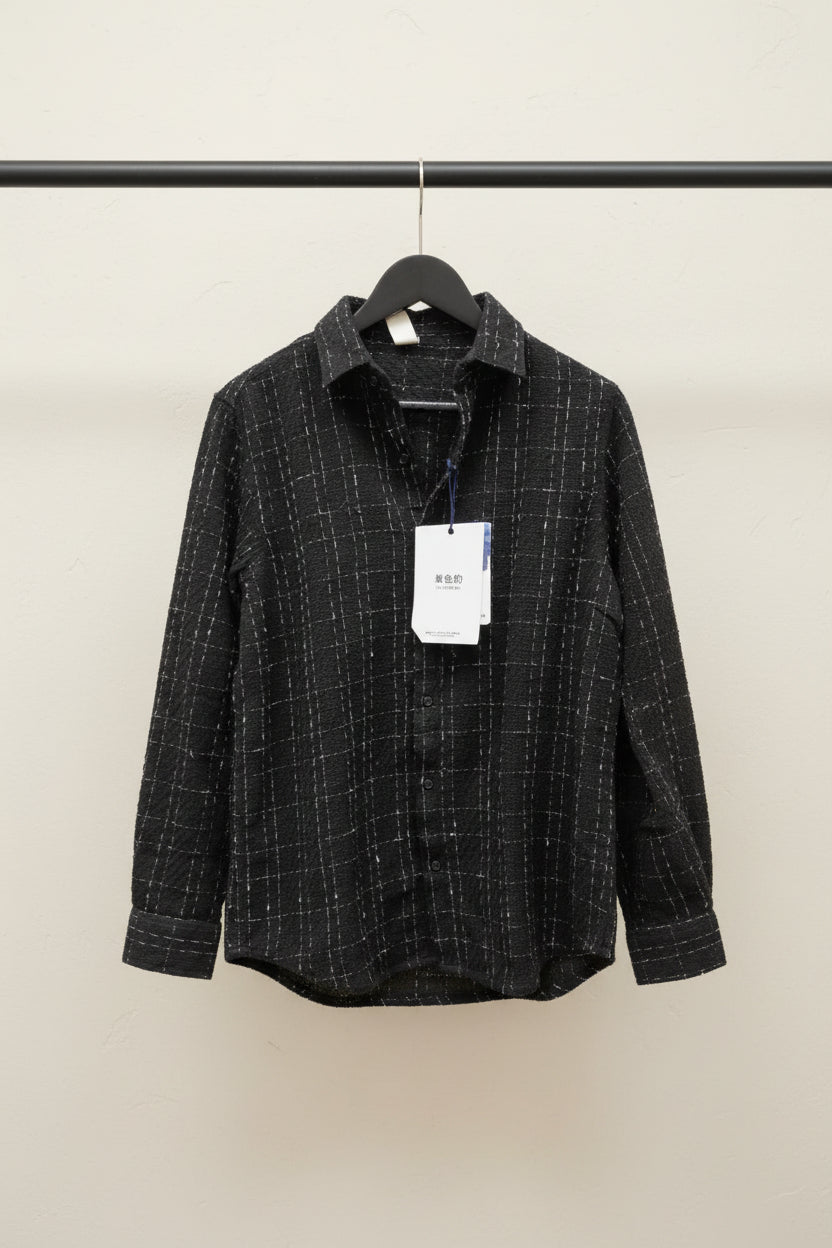 Yellow Brand Men's Black & White Plaid Long Sleeve Shirt