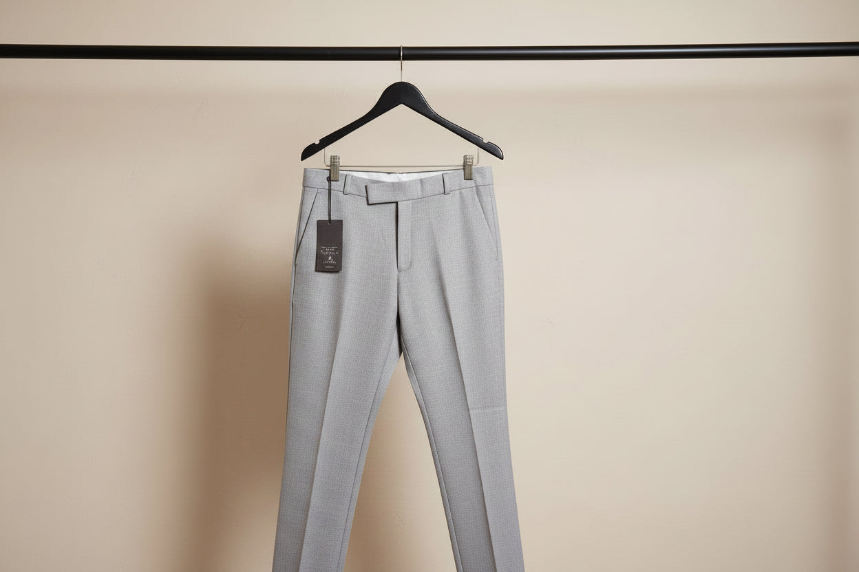 AFTERAX Men's Beige Slim Fit Formal Trousers