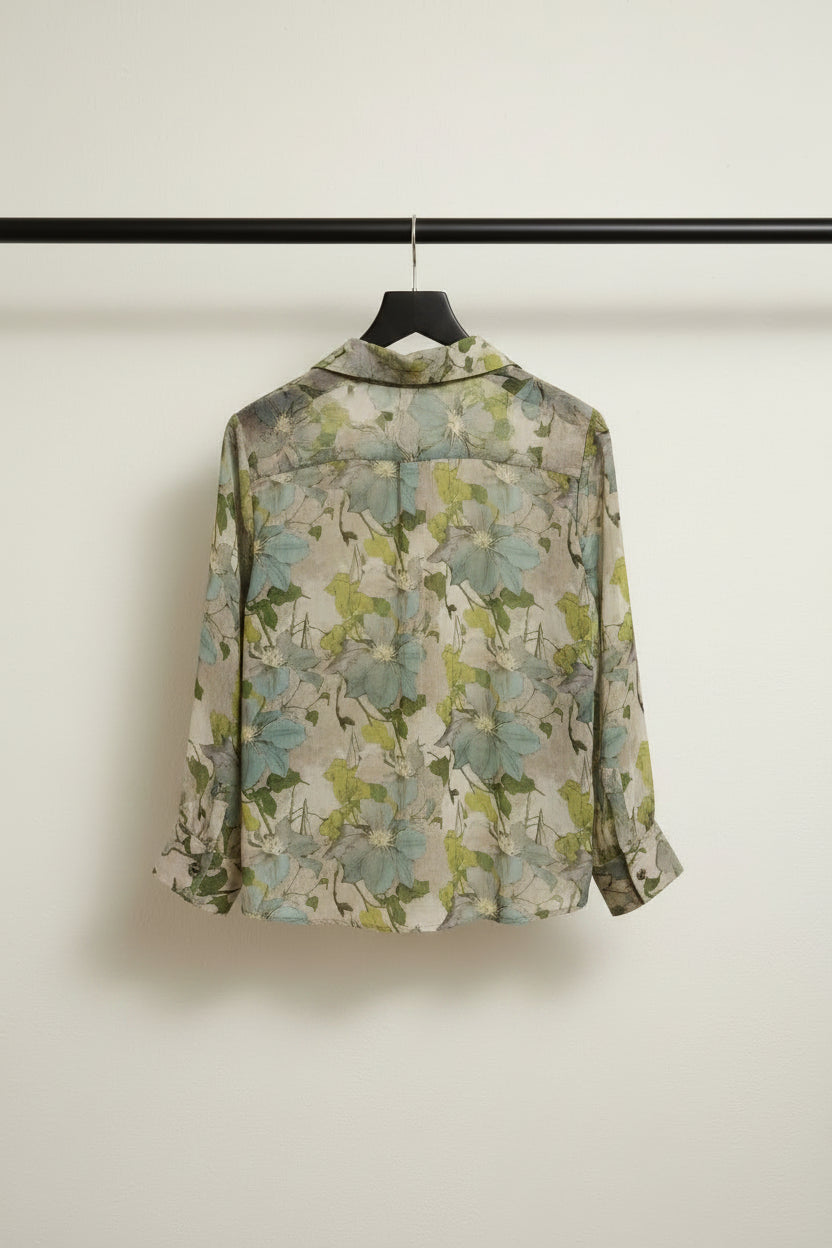 Women's Multicolor Floral Print Long Sleeve Button-Up Shirt