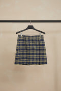 Women's Blue and Yellow Plaid A-Line Mini Skirt