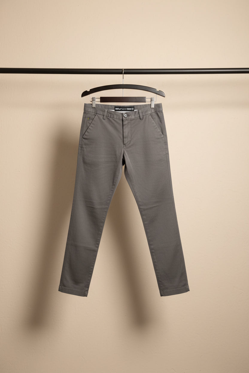 MICHAEL JOHN Men's Grey Slim Fit Chinos