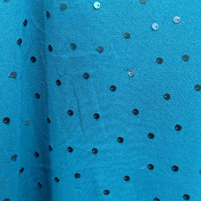 Teal Sequin Embellished Bodycon Mini Dress