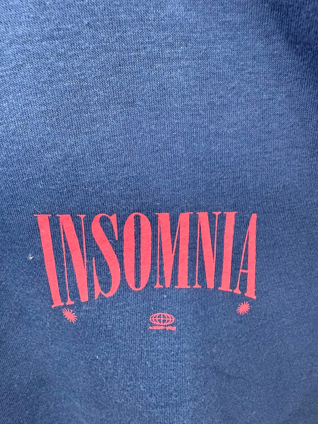 Navy Blue Insomnia Graphic Print Crewneck Sweatshirt