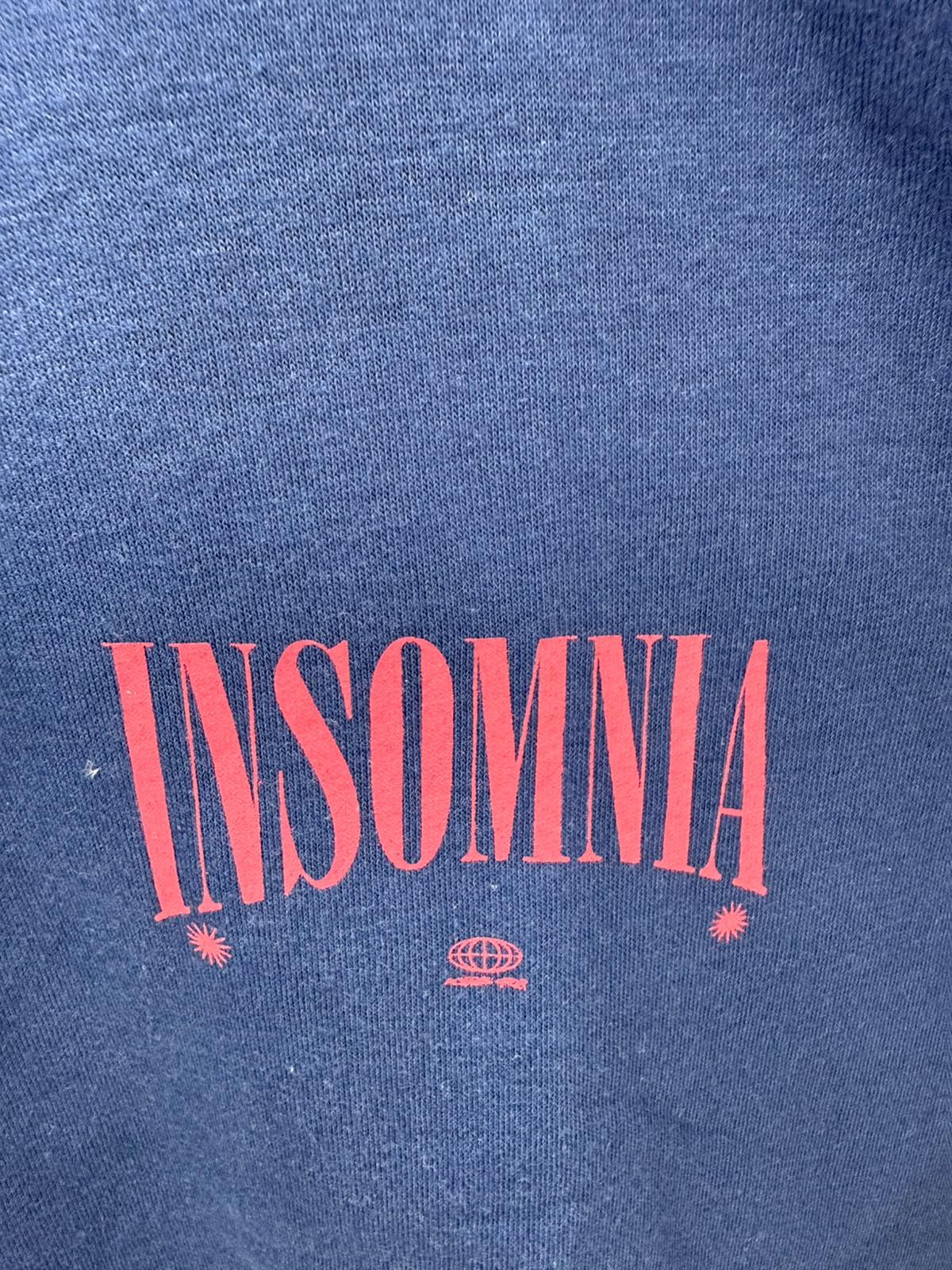Navy Blue Insomnia Graphic Print Crewneck Sweatshirt