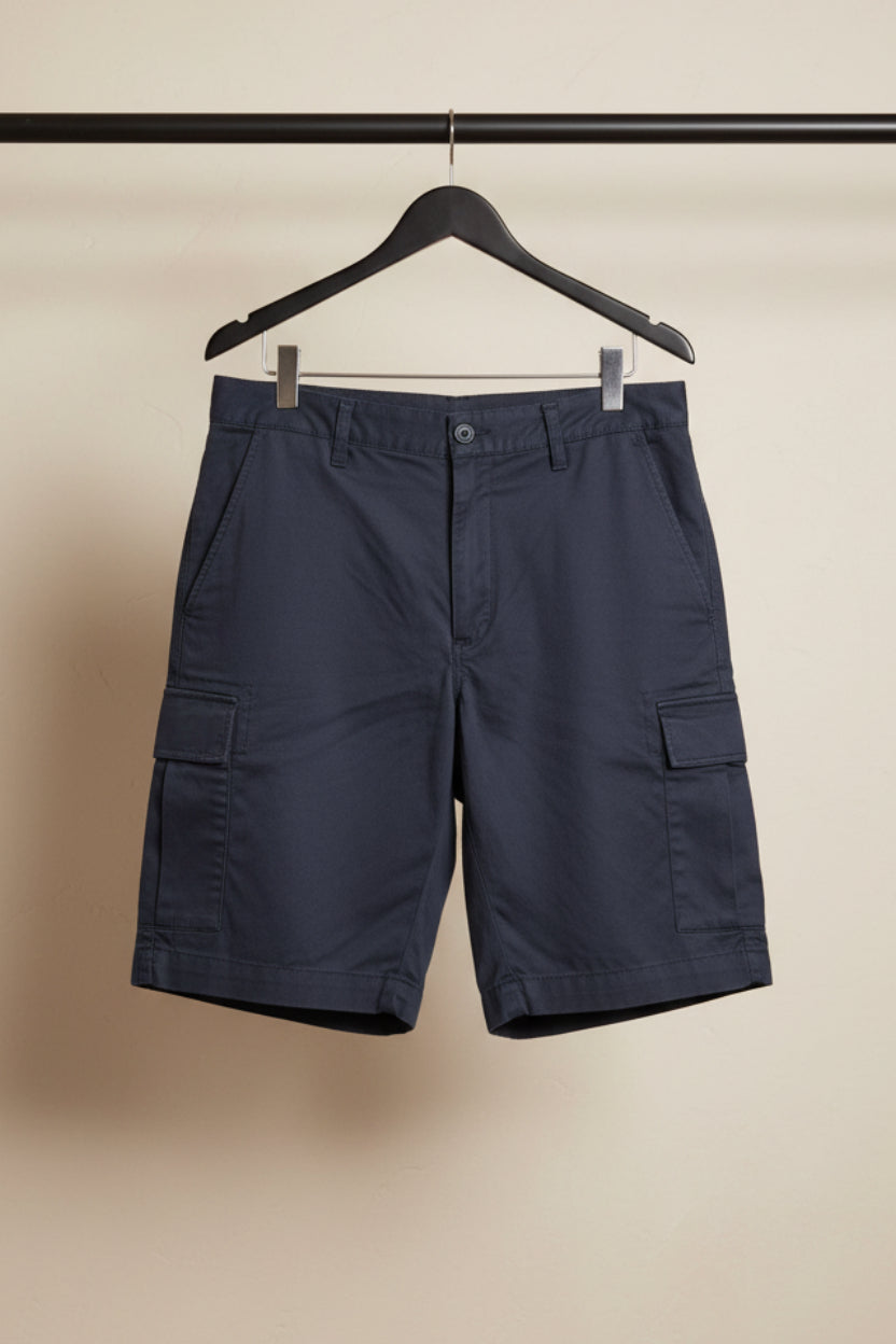 Men's Navy Blue Knee-Length Chino Shorts