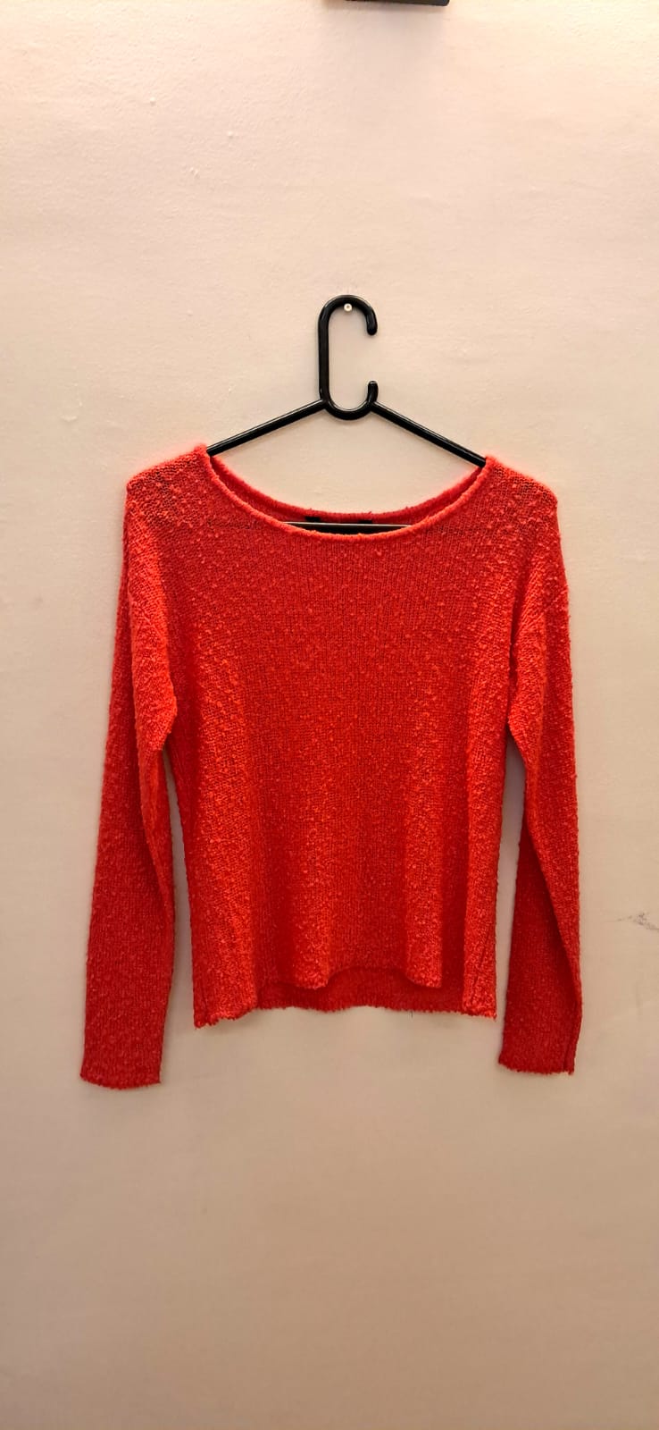 Fig Women's Red Textured Long Sleeve Top