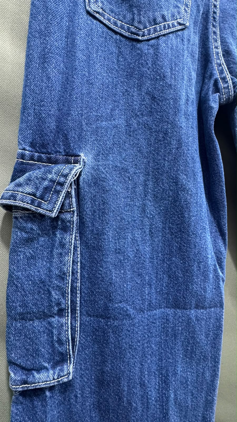 Bershka Blue Denim Cargo Jeans