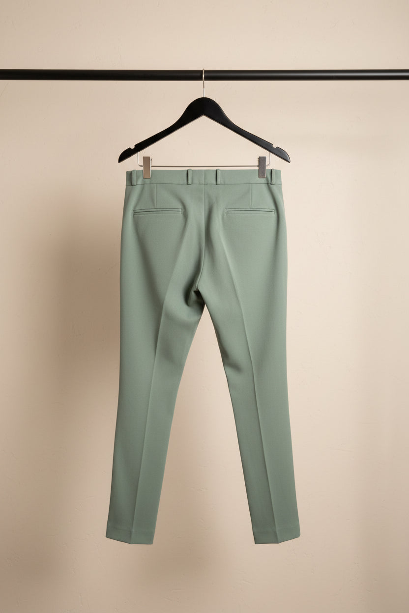 Men's Green Slim Fit Trousers with Tags