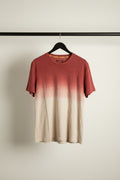Mustang Men's Ombre Red & Beige Cotton T-Shirt