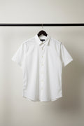 Men's  White Relaxed Fit Short-Sleeve Linen Shirt