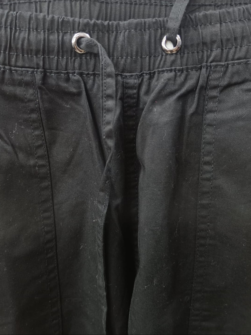 Mens Black Cotton Relaxed Fit Cargo Pants