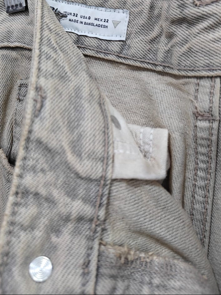 Women's Light Wash Wide Leg Cargo Denim Jeans