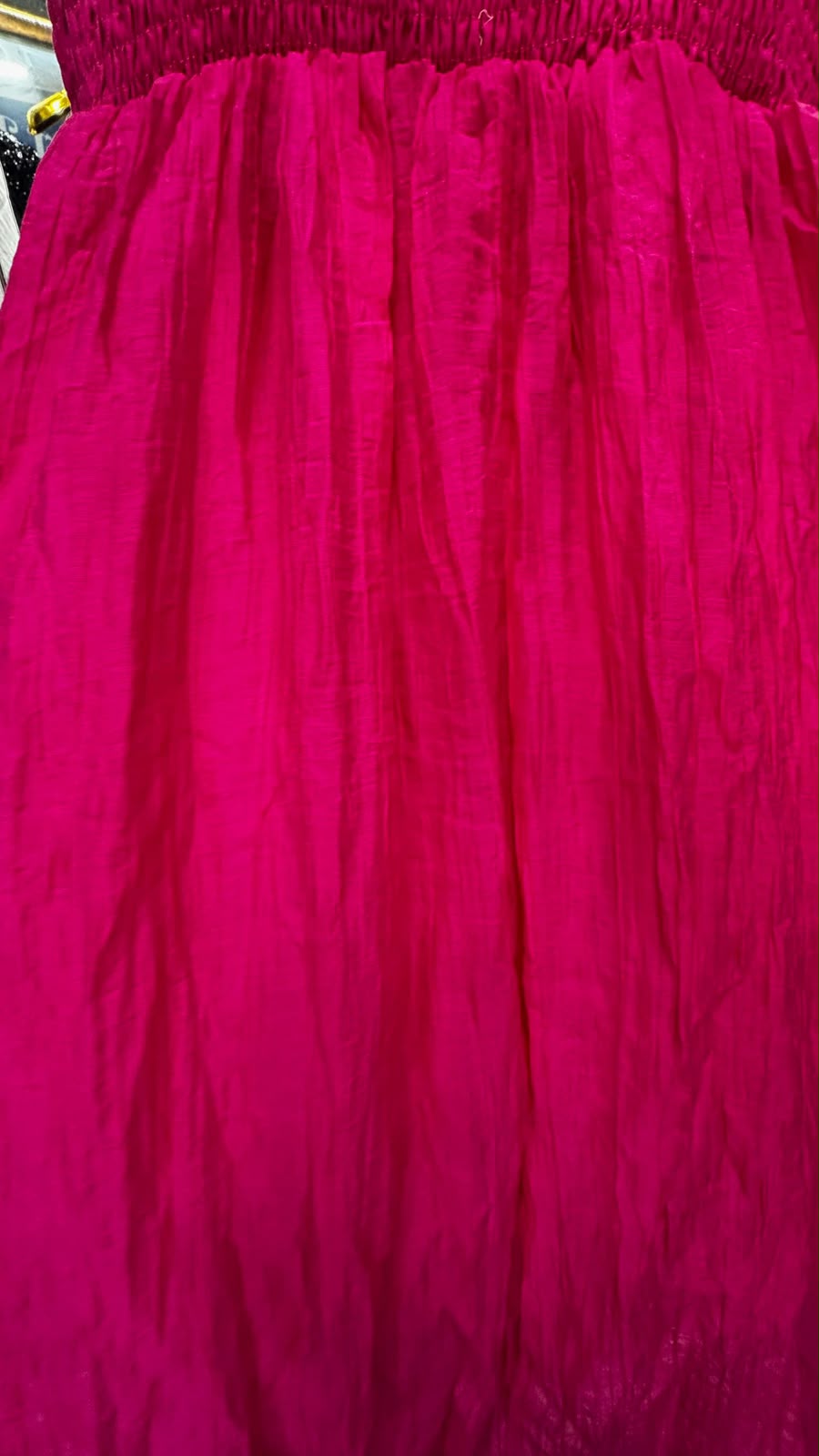 Hot Pink Smocked Bodice A-Line Maxi Dress