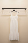 White Sleeveless Fit and Flare Mini Dress with Lace-Up Back