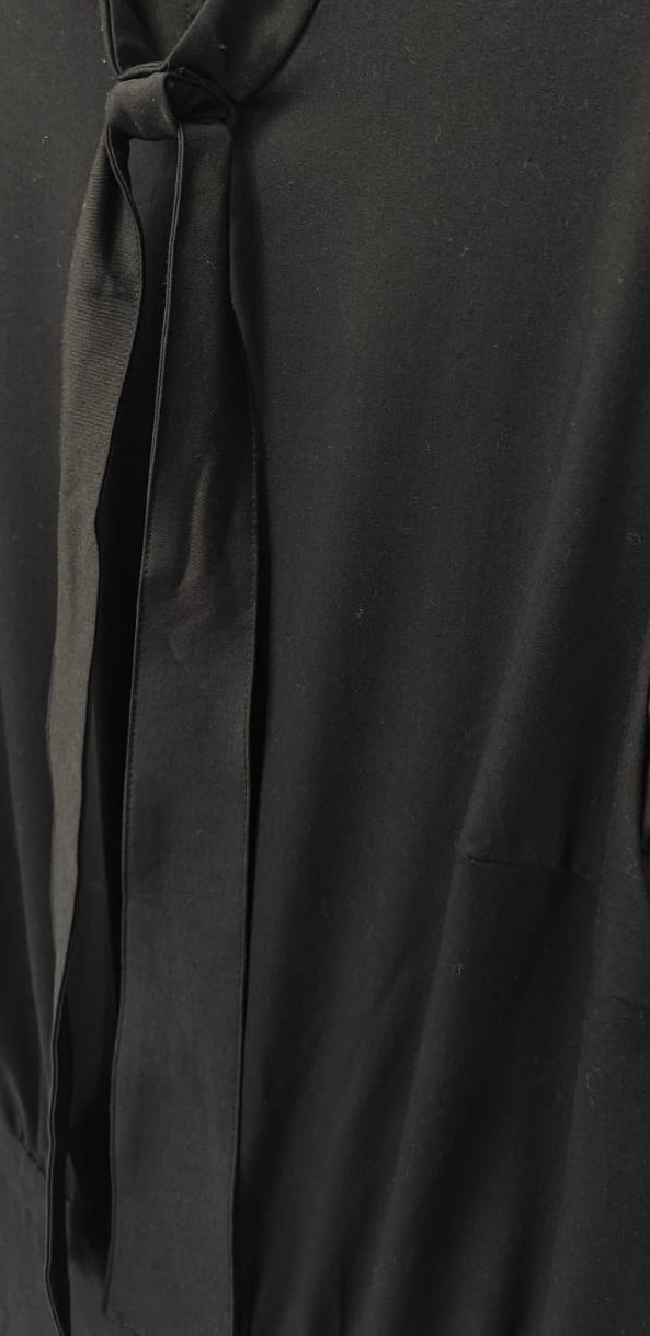 Black Tie-Neck Short Sleeve Jumpsuit