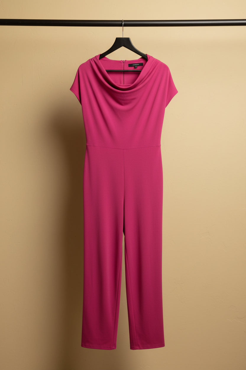 wardrobe Women's Hot Pink Cowl Neck Jumpsuit